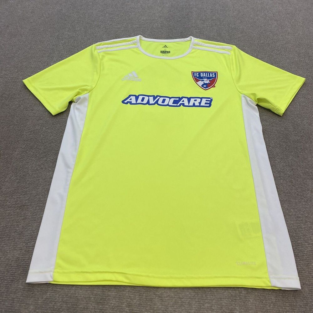 adidas‎ FC Dallas Advocare Jersey Adult Small Neon MLS Soccer Frisco Texas
